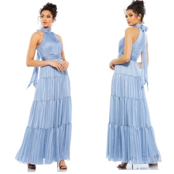 Mac Duggal 70168 Long Formal Tiered Halter Dress size 10 sold out! - Picture 1 of 12